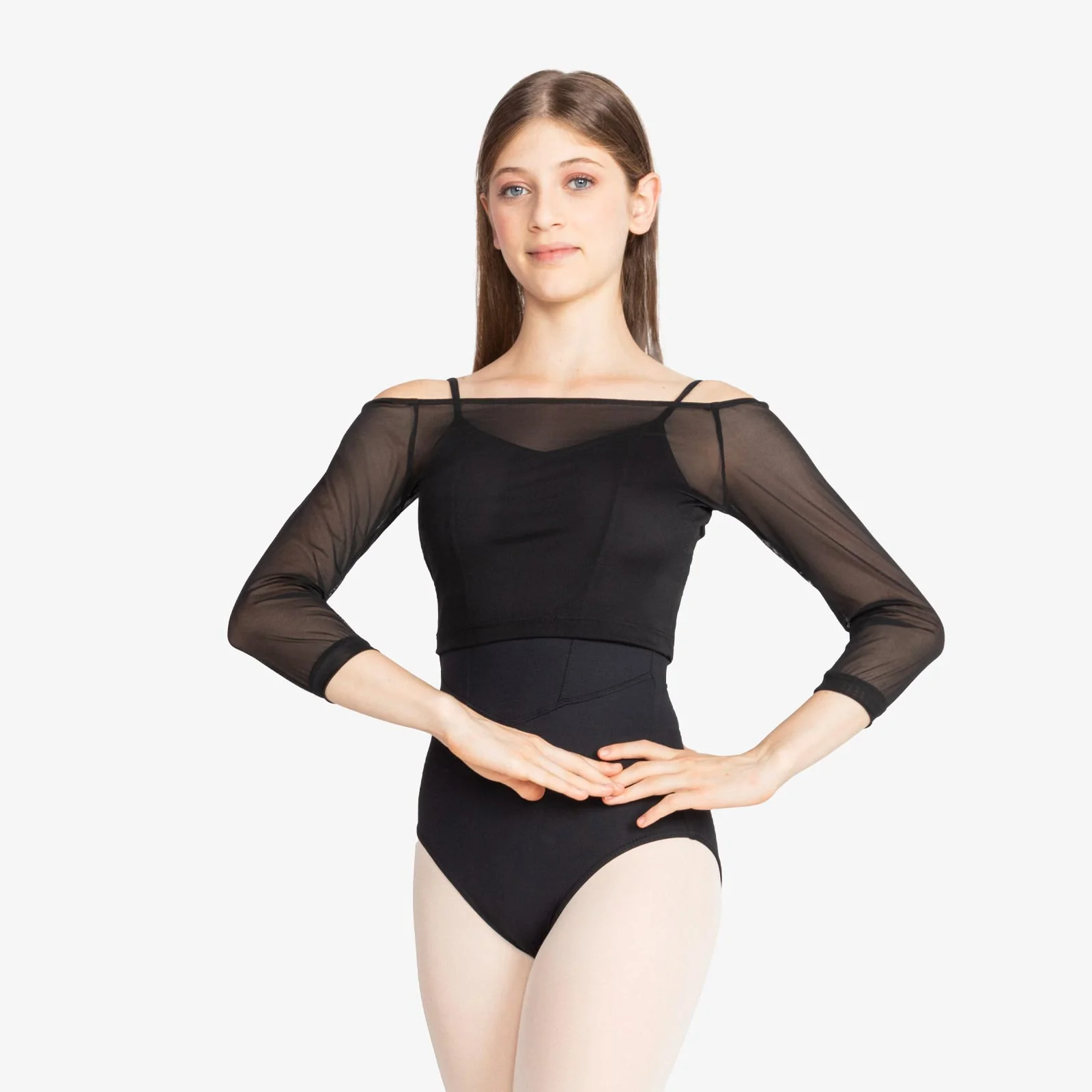 Anala Sheer Long Sleeve Crop Top - SL226 - Image 3